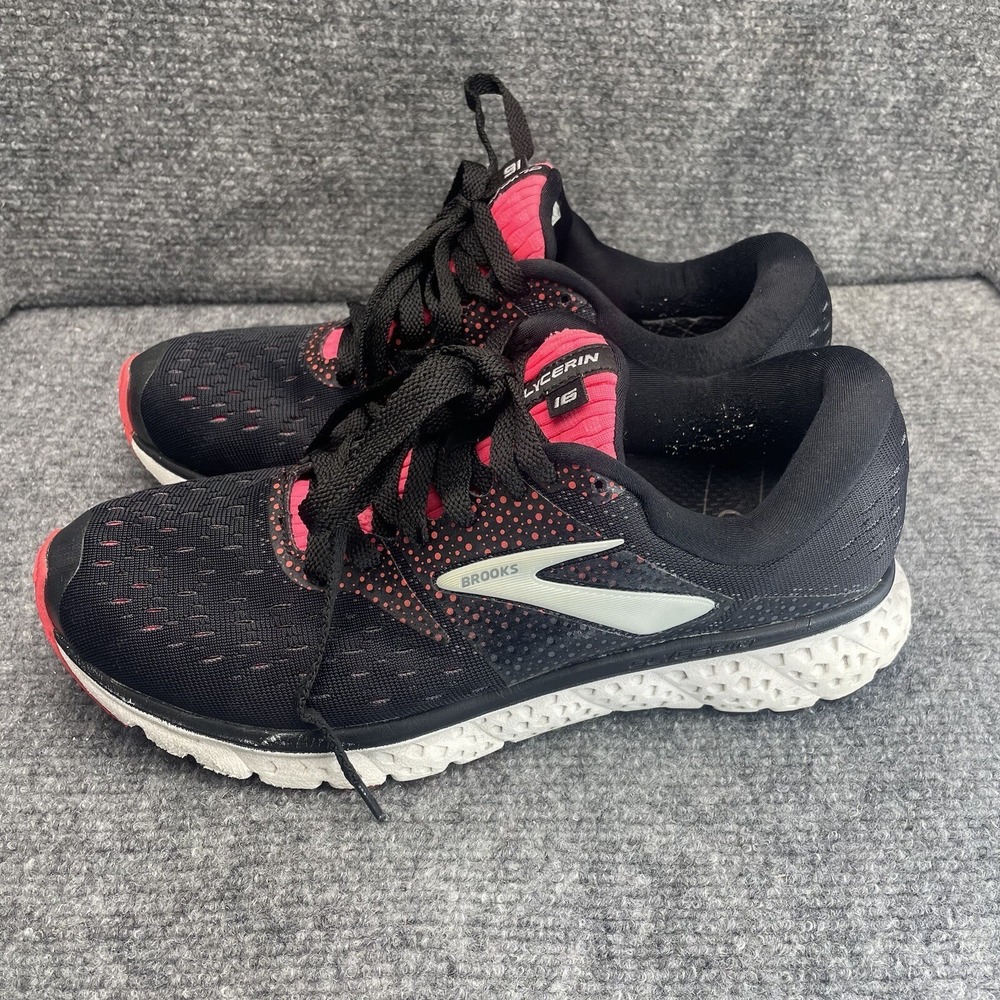 Brooks Glycerin 16 Women's Size 10B Black Pink  Running Shoes Training Sneakers